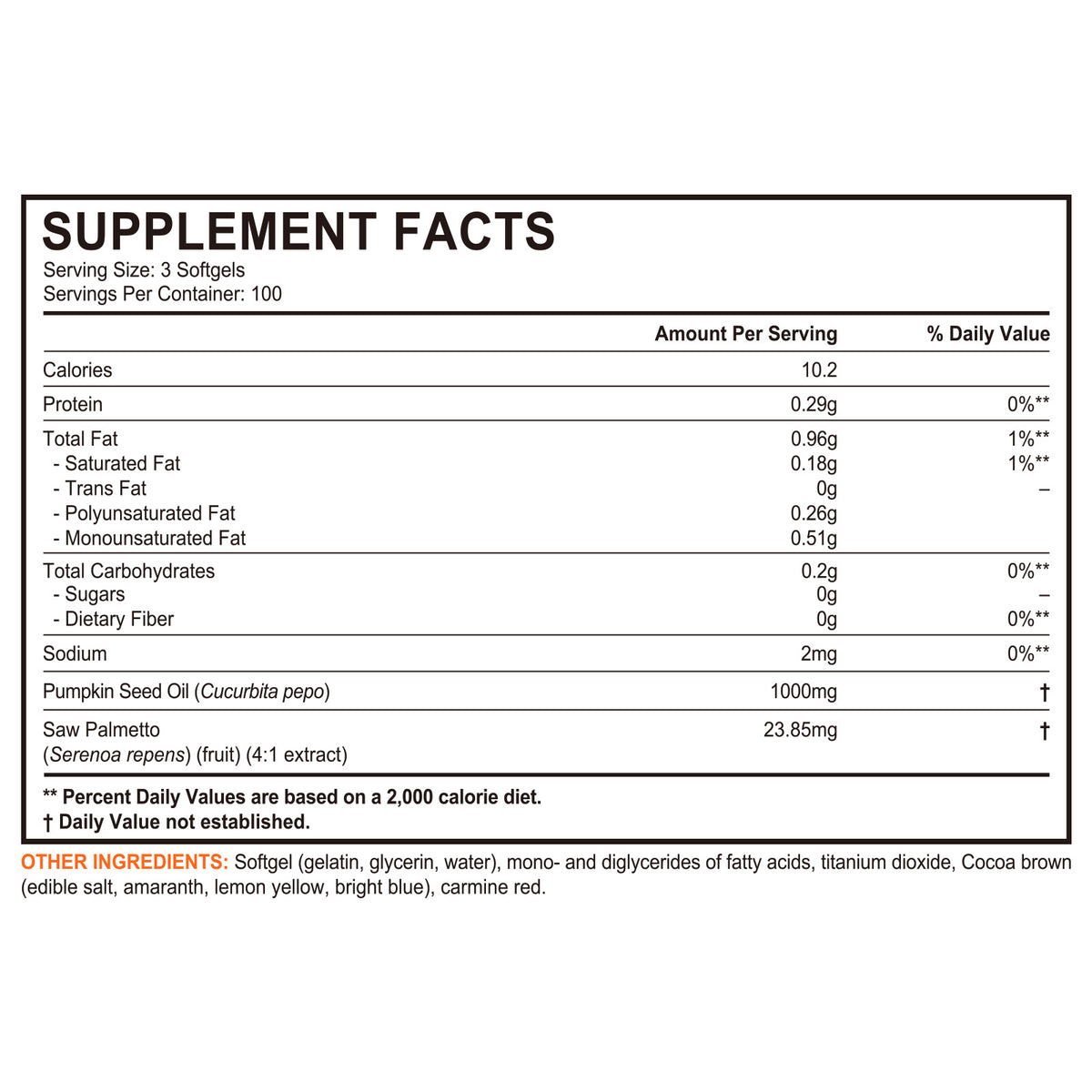 Pumpkin Seed Oil Capsules  300p