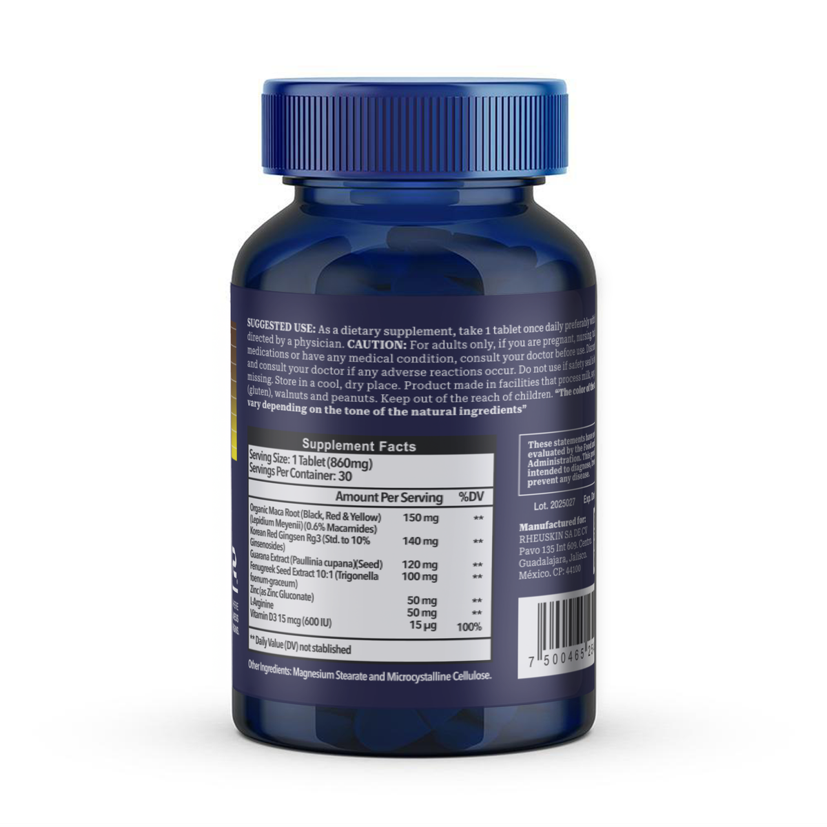 Rheuskin Vitality Food Supplement - back (EN)